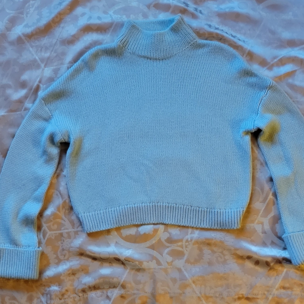 Lovers + Friends baby blue turtle neck knit sweater